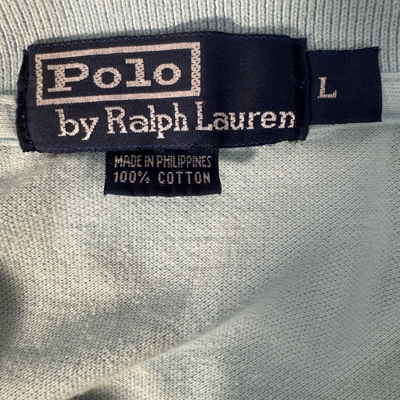 Men’s Light Blue Ralph Lauren Polo Shirt Size Large - Picture 9 of 11